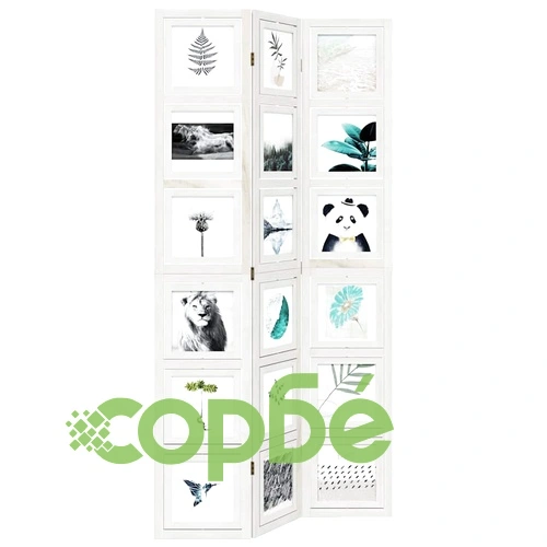 Разделител за стая, 3 панела, бял, дърво пауловния масив ➤ топ цена ➤ sorbe.bg