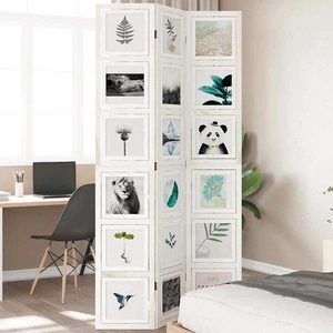 Разделител за стая, 3 панела, бял, дърво пауловния масив