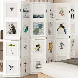 Разделител за стая, 6 панела, бял, дърво пауловния масив