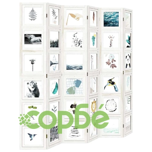 Разделител за стая, 6 панела, бял, дърво пауловния масив ➤ топ цена ➤ sorbe.bg