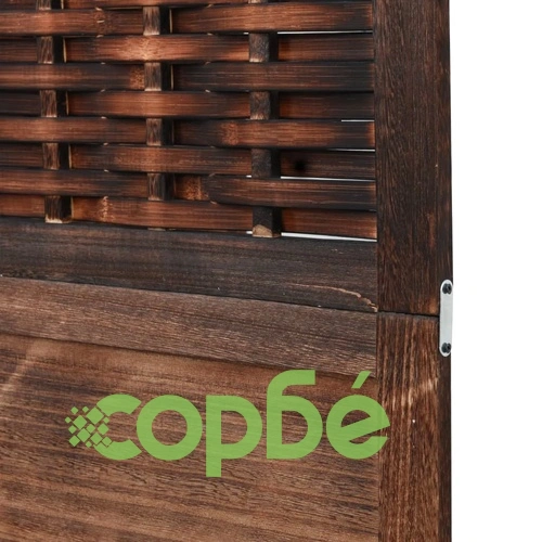 Разделител за стая, 3 панела, тъмнокафяв, дърво пауловния масив ➤ топ цена ➤ sorbe.bg