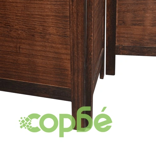 Разделител за стая, 3 панела, тъмнокафяв, дърво пауловния масив ➤ топ цена ➤ sorbe.bg