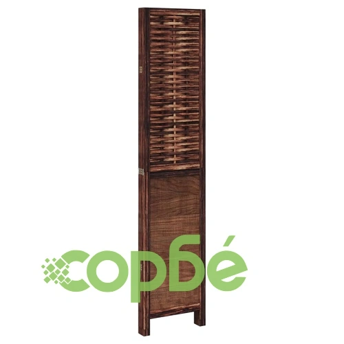 Разделител за стая, 4 панела, тъмнокафяв, дърво пауловния масив ➤ топ цена ➤ sorbe.bg