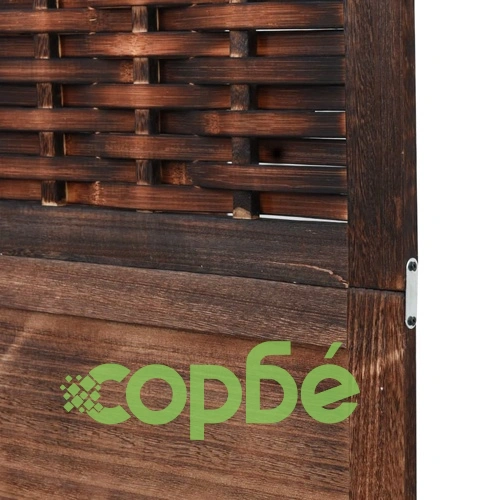 Разделител за стая, 4 панела, тъмнокафяв, дърво пауловния масив ➤ топ цена ➤ sorbe.bg