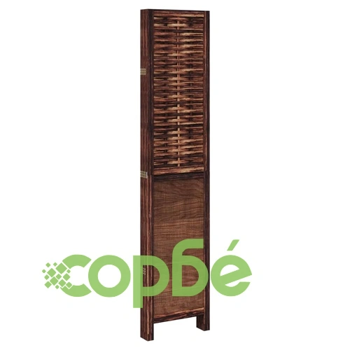 Разделител за стая, 5 панела, тъмнокафяв, дърво пауловния масив ➤ топ цена ➤ sorbe.bg