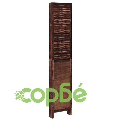 Разделител за стая, 6 панела, тъмнокафяв, дърво пауловния масив ➤ топ цена ➤ sorbe.bg