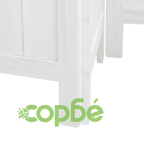 Разделител за стая, 3 панела, бял, дърво пауловния масив ➤ топ цена ➤ sorbe.bg