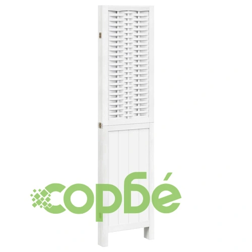 Разделител за стая, 4 панела, бял, дърво пауловния масив ➤ топ цена ➤ sorbe.bg