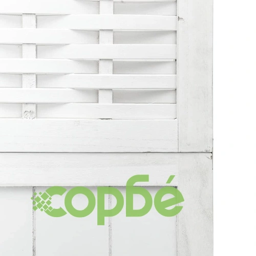 Разделител за стая, 4 панела, бял, дърво пауловния масив ➤ топ цена ➤ sorbe.bg