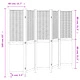 Разделител за стая, 5 панела, бял, дърво пауловния масив