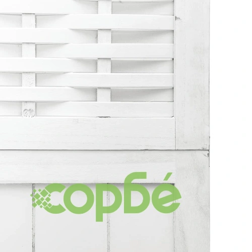 Разделител за стая, 5 панела, бял, дърво пауловния масив ➤ топ цена ➤ sorbe.bg