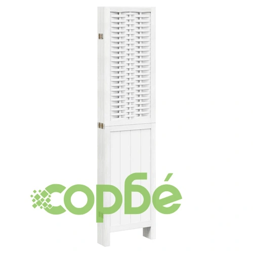 Разделител за стая, 6 панела, бял, дърво пауловния масив ➤ топ цена ➤ sorbe.bg