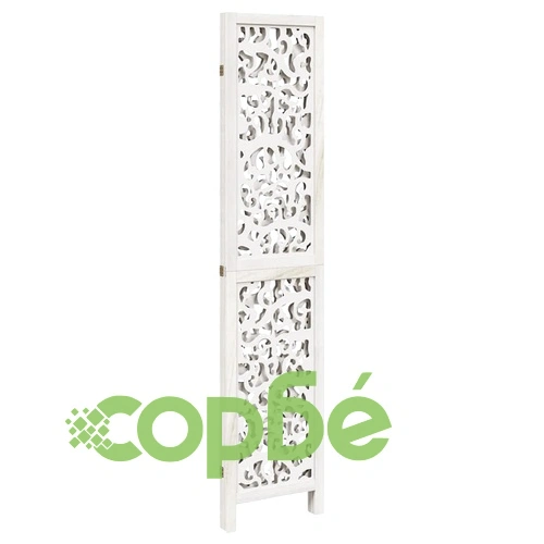 Разделител за стая, 3 панела, бял, дърво пауловния масив ➤ топ цена ➤ sorbe.bg