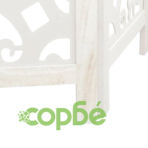 Разделител за стая, 3 панела, бял, дърво пауловния масив ➤ топ цена ➤ sorbe.bg