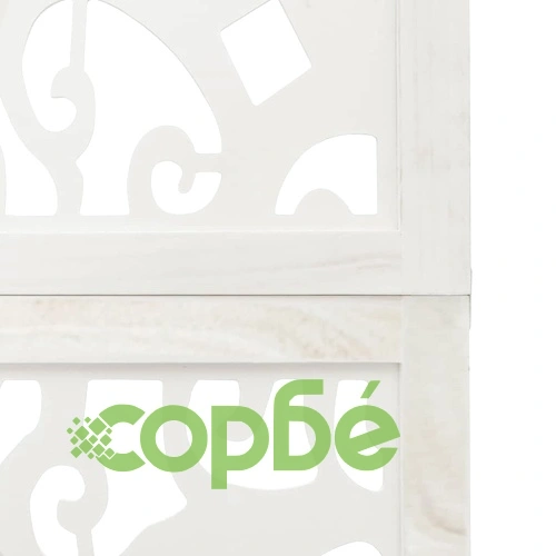 Разделител за стая, 3 панела, бял, дърво пауловния масив ➤ топ цена ➤ sorbe.bg