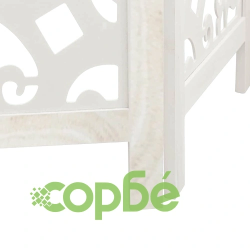 Разделител за стая, 3 панела, бял, дърво пауловния масив ➤ топ цена ➤ sorbe.bg