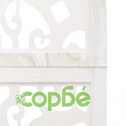 Разделител за стая, 4 панела, бял, дърво пауловния масив ➤ топ цена ➤ sorbe.bg