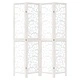Разделител за стая, 4 панела, бял, дърво пауловния масив