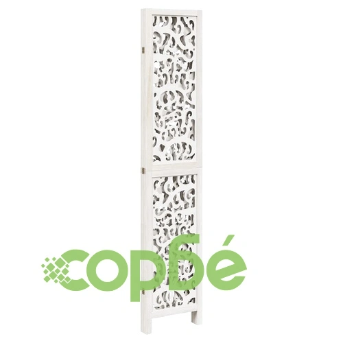 Разделител за стая, 4 панела, бял, дърво пауловния масив ➤ топ цена ➤ sorbe.bg