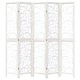 Разделител за стая, 5 панела, бял, дърво пауловния масив