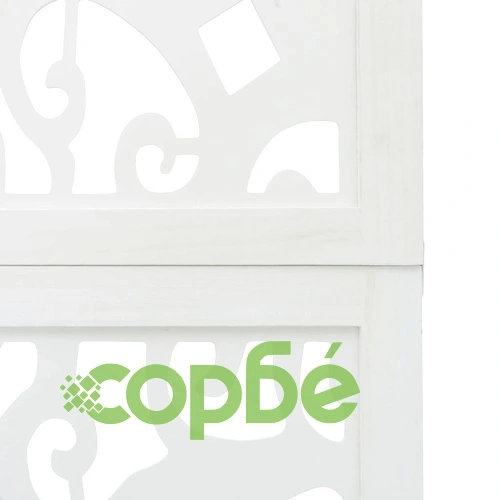 Разделител за стая, 6 панела, бял, дърво пауловния масив ➤ топ цена ➤ sorbe.bg