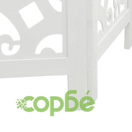 Разделител за стая, 6 панела, бял, дърво пауловния масив ➤ топ цена ➤ sorbe.bg