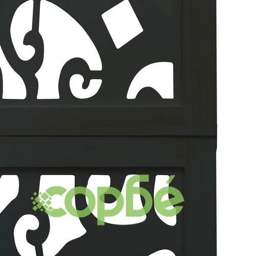 Разделител за стая, 3 панела, черен, дърво пауловния масив ➤ топ цена ➤ sorbe.bg