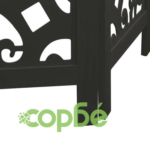 Разделител за стая, 4 панела, черен, дърво пауловния масив ➤ топ цена ➤ sorbe.bg