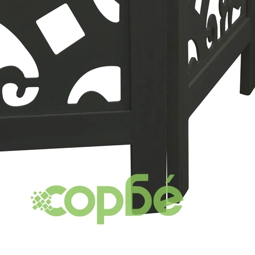 Разделител за стая, 4 панела, черен, дърво пауловния масив ➤ топ цена ➤ sorbe.bg