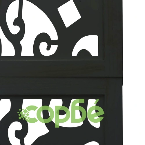 Разделител за стая, 5 панела, черен, дърво пауловния масив ➤ топ цена ➤ sorbe.bg