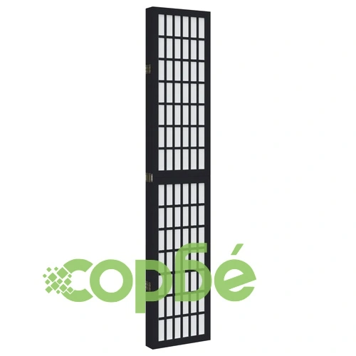 Разделител за стая, 5 панела, черен, дърво пауловния масив ➤ топ цена ➤ sorbe.bg