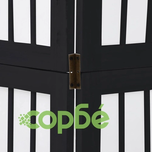 Разделител за стая, 6 панела, черен, дърво пауловния масив ➤ топ цена ➤ sorbe.bg