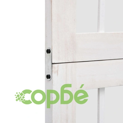 Разделител за стая, 4 панела, бял, дърво пауловния масив ➤ топ цена ➤ sorbe.bg