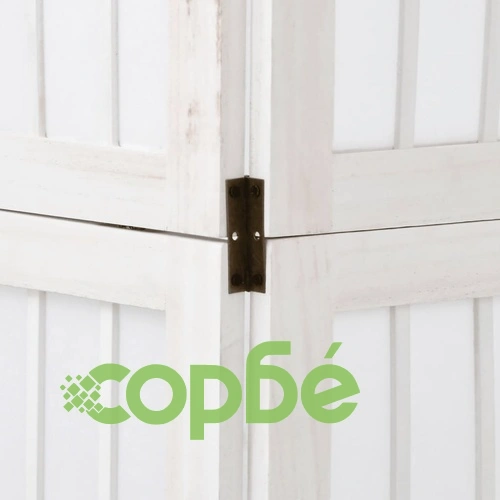 Разделител за стая, 4 панела, бял, дърво пауловния масив ➤ топ цена ➤ sorbe.bg