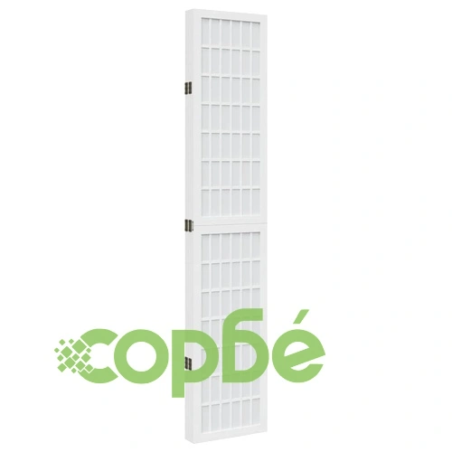 Разделител за стая, 5 панела, бял, дърво пауловния масив ➤ топ цена ➤ sorbe.bg