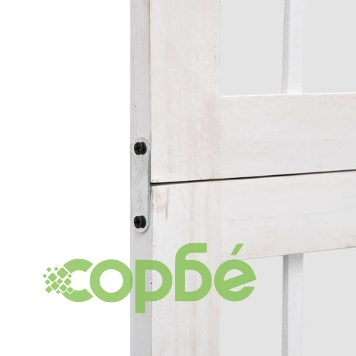 Разделител за стая, 6 панела, бял, дърво пауловния масив ➤ топ цена ➤ sorbe.bg