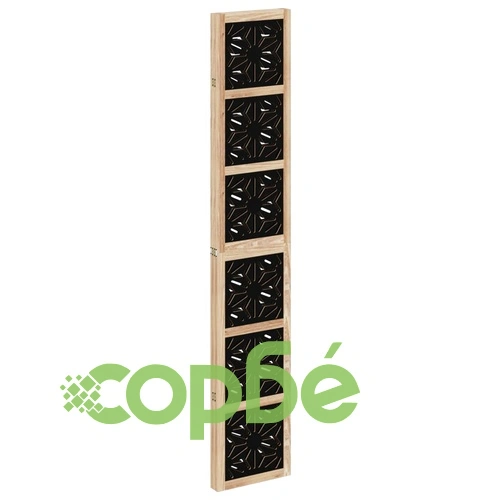 Разделител за стая 4 панела кафяво-черно дърво пауловния масив ➤ топ цена ➤ sorbe.bg