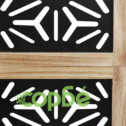 Разделител за стая 4 панела кафяво-черно дърво пауловния масив ➤ топ цена ➤ sorbe.bg