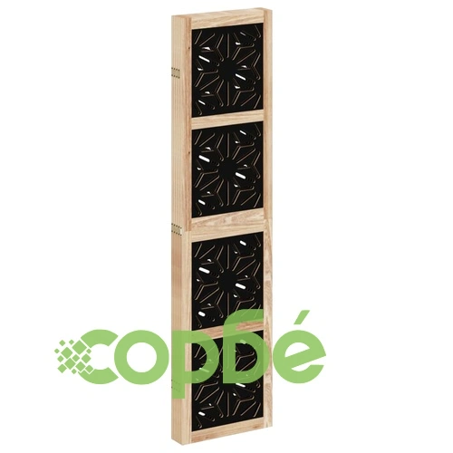 Разделител за стая 5 панела кафяво-черно дърво пауловния масив ➤ топ цена ➤ sorbe.bg