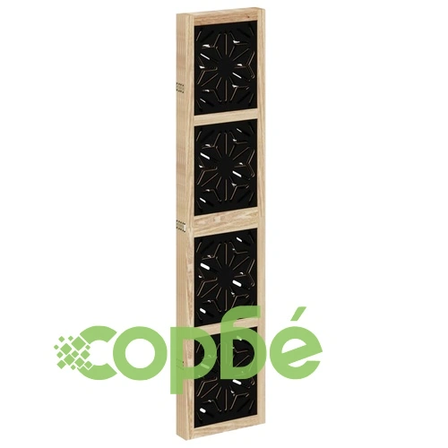 Разделител за стая 5 панела кафяво-черно дърво пауловния масив ➤ топ цена ➤ sorbe.bg