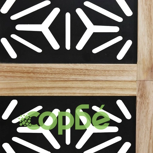 Разделител за стая 5 панела кафяво-черно дърво пауловния масив ➤ топ цена ➤ sorbe.bg