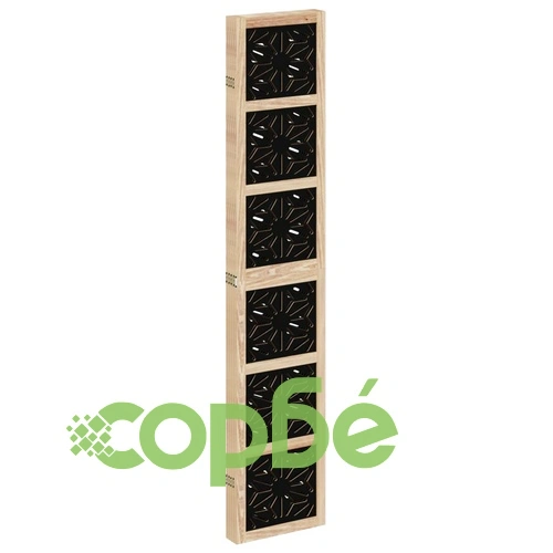 Разделител за стая 5 панела кафяво-черно дърво пауловния масив ➤ топ цена ➤ sorbe.bg