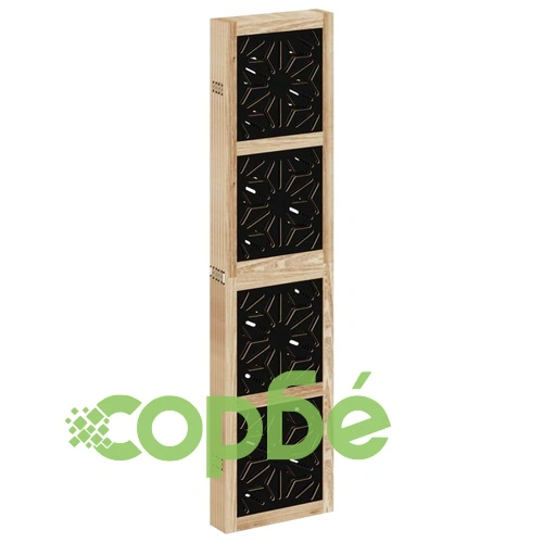 Разделител за стая 6 панела кафяво-черно дърво пауловния масив ➤ топ цена ➤ sorbe.bg