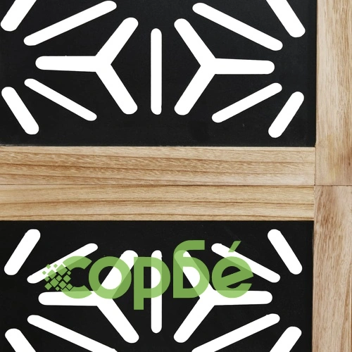 Разделител за стая 6 панела кафяво-черно дърво пауловния масив ➤ топ цена ➤ sorbe.bg