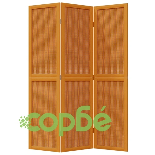 Разделител за стая, 3 панела, кафяв, дърво пауловния масив ➤ топ цена ➤ sorbe.bg