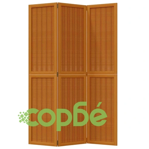 Разделител за стая, 3 панела, кафяв, дърво пауловния масив ➤ топ цена ➤ sorbe.bg