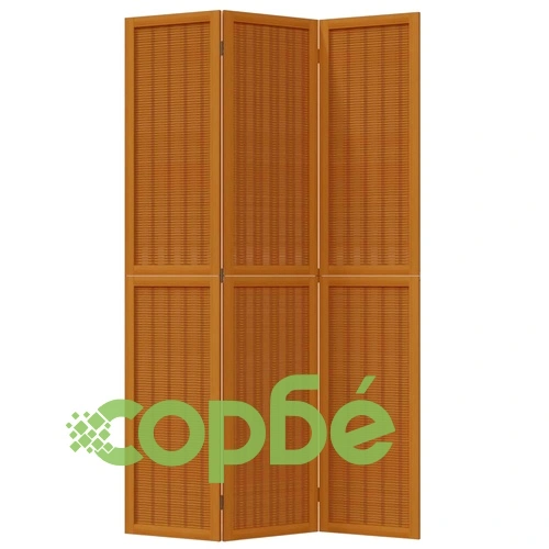 Разделител за стая, 3 панела, кафяв, дърво пауловния масив ➤ топ цена ➤ sorbe.bg