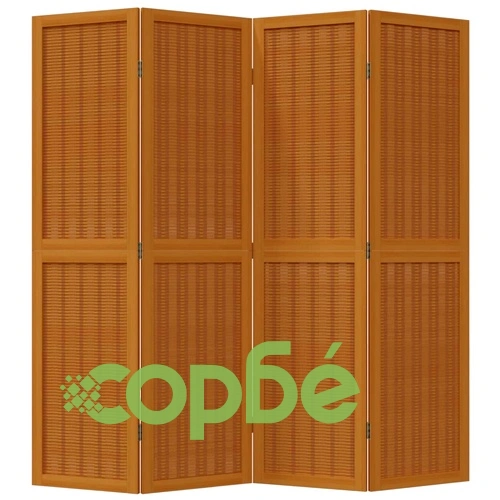 Разделител за стая, 4 панела, кафяв, дърво пауловния масив ➤ топ цена ➤ sorbe.bg