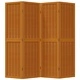 Разделител за стая, 4 панела, кафяв, дърво пауловния масив