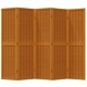 Разделител за стая, 5 панела, кафяв, дърво пауловния масив